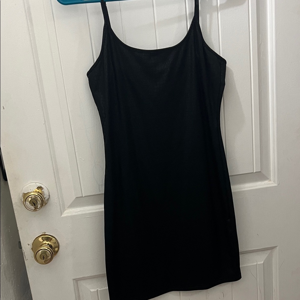 SHEIN Black Mini Slip Dress with Spaghetti Straps
